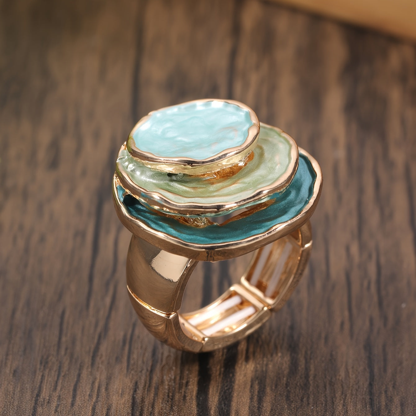 Boho-Ring dreischichtig emailliert