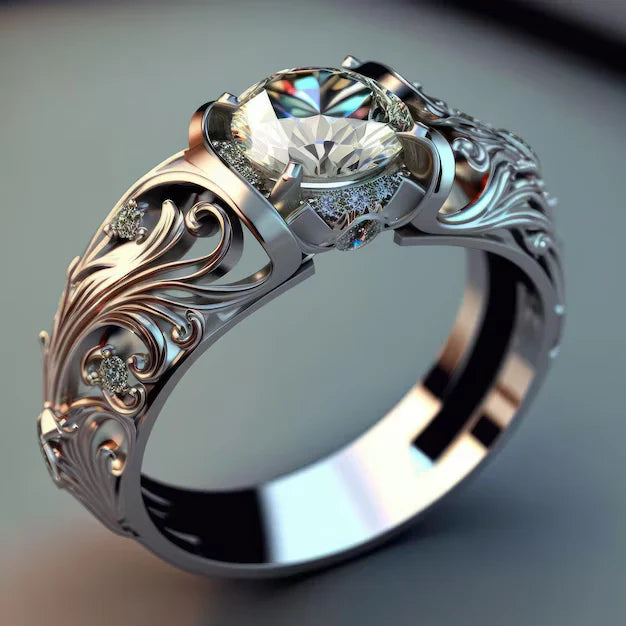Exotischer Silberring mit Kristall