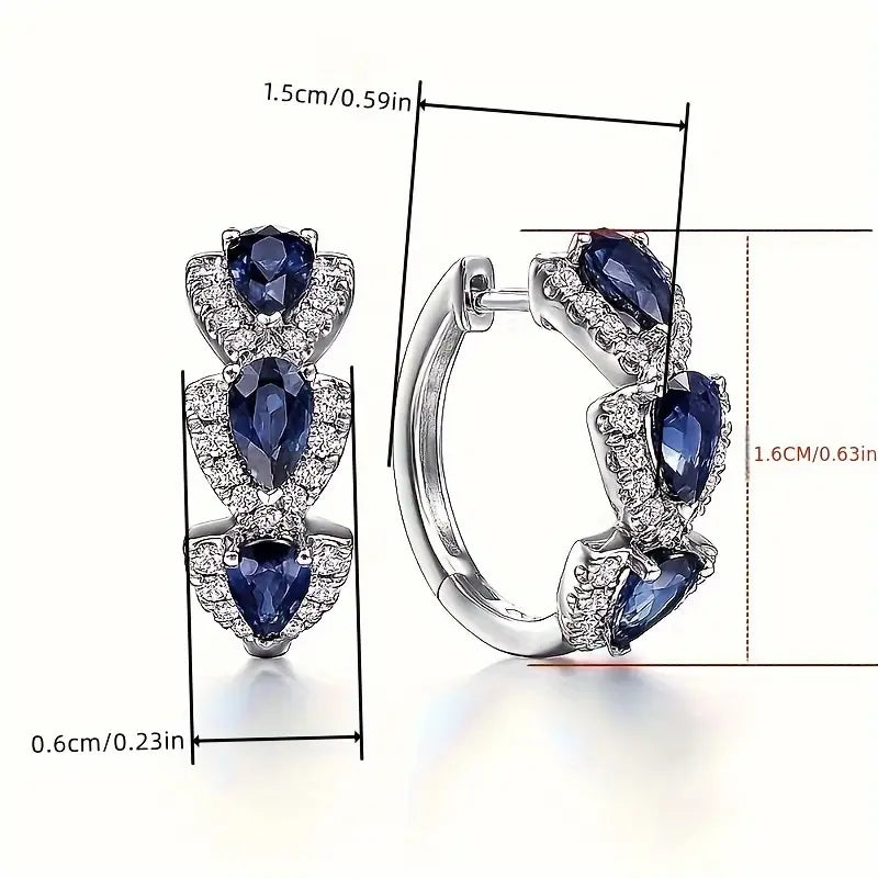 Elegante Tropfenform Ohrringe mit funkelnden Zirkonia und farbigen Kristallen
