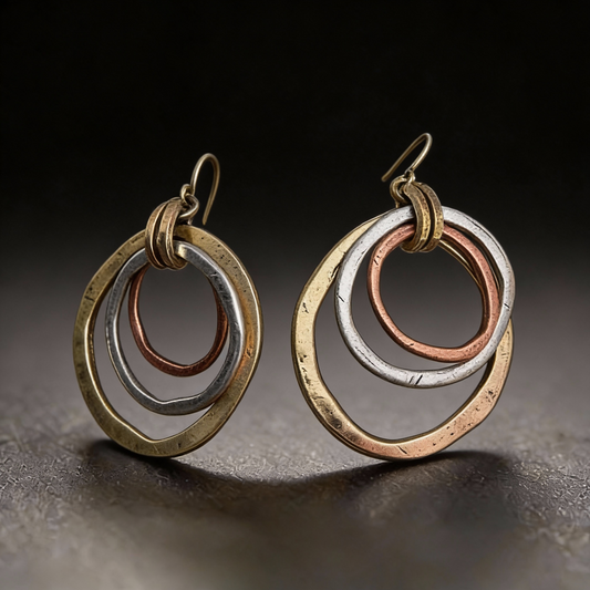 Edle Multiring-Ohrringe aus Metall im Vintage-Look