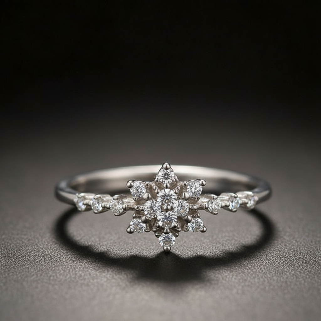 Glänzender Ring mit Mittelstein
