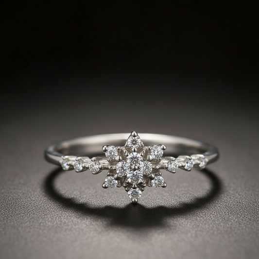 Glänzender Ring mit Mittelstein