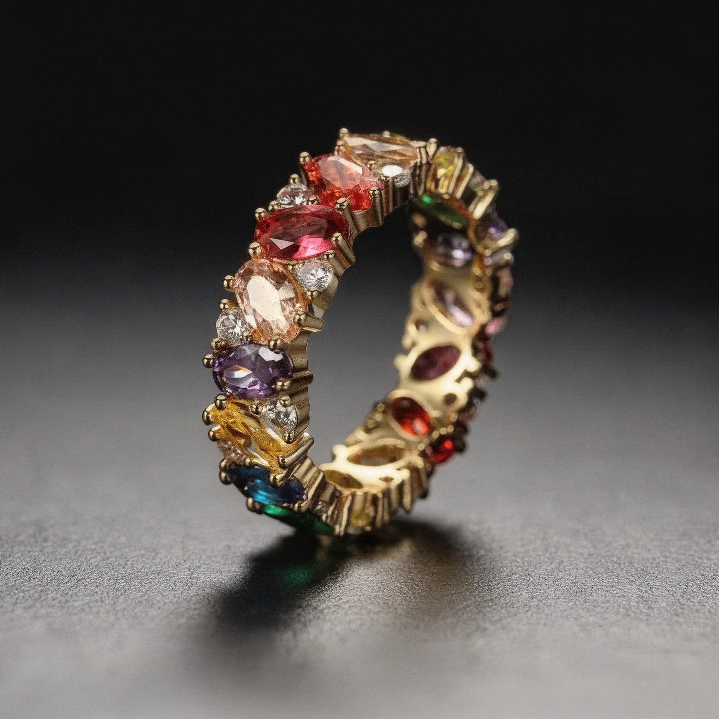 Mehrfarbiger Eternity-Ring mit Zirkonia