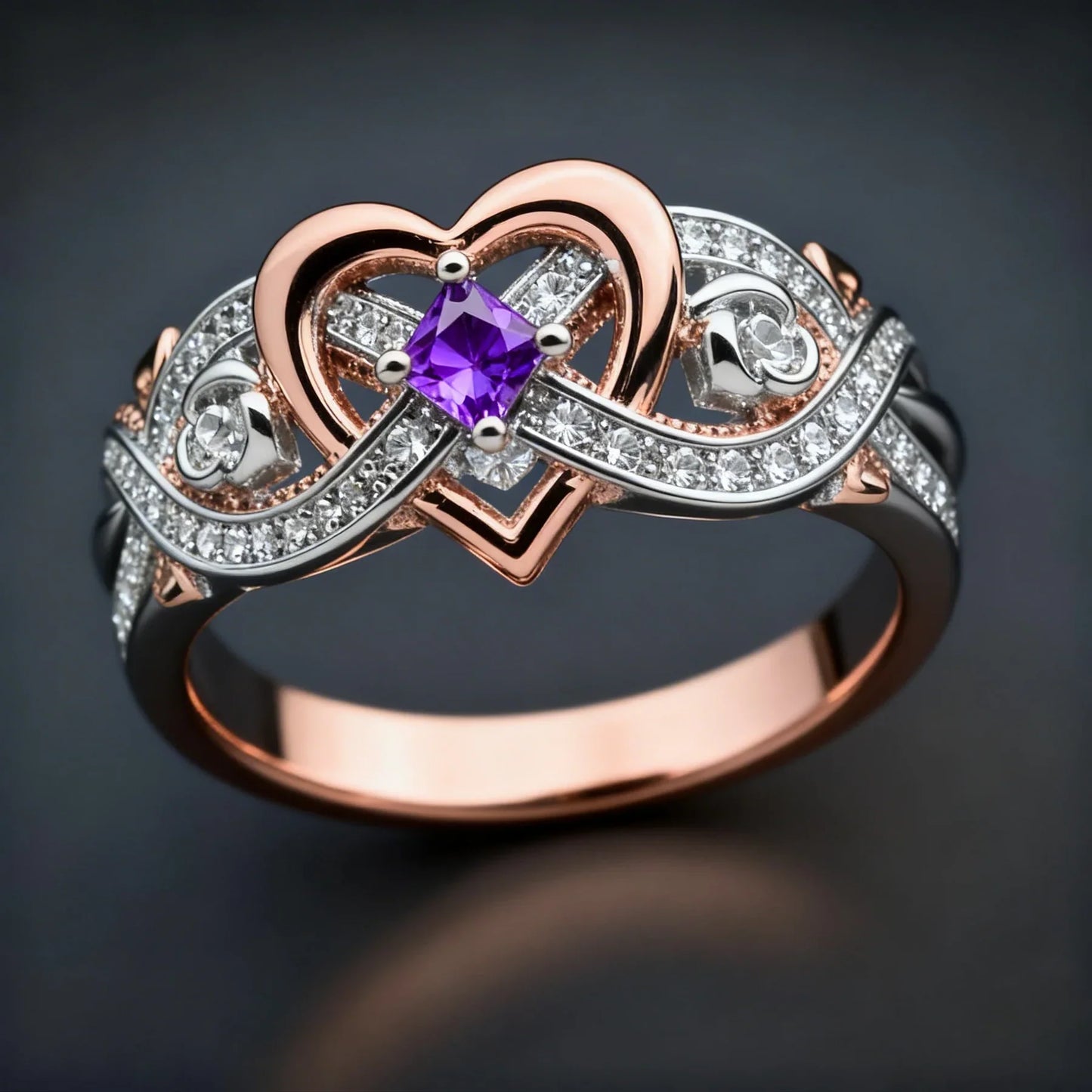 Edelstahlring mit Herz- und Unendlichkeitsdesign