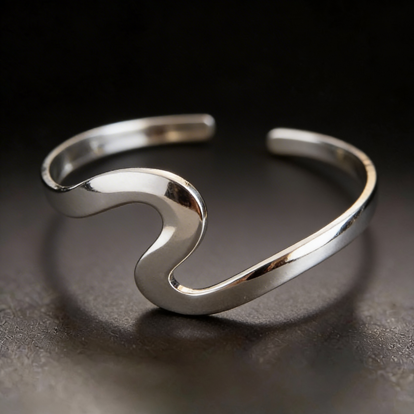 Geschwungenes Metallwellen-Armband Poliert Vintage Minimalistisch