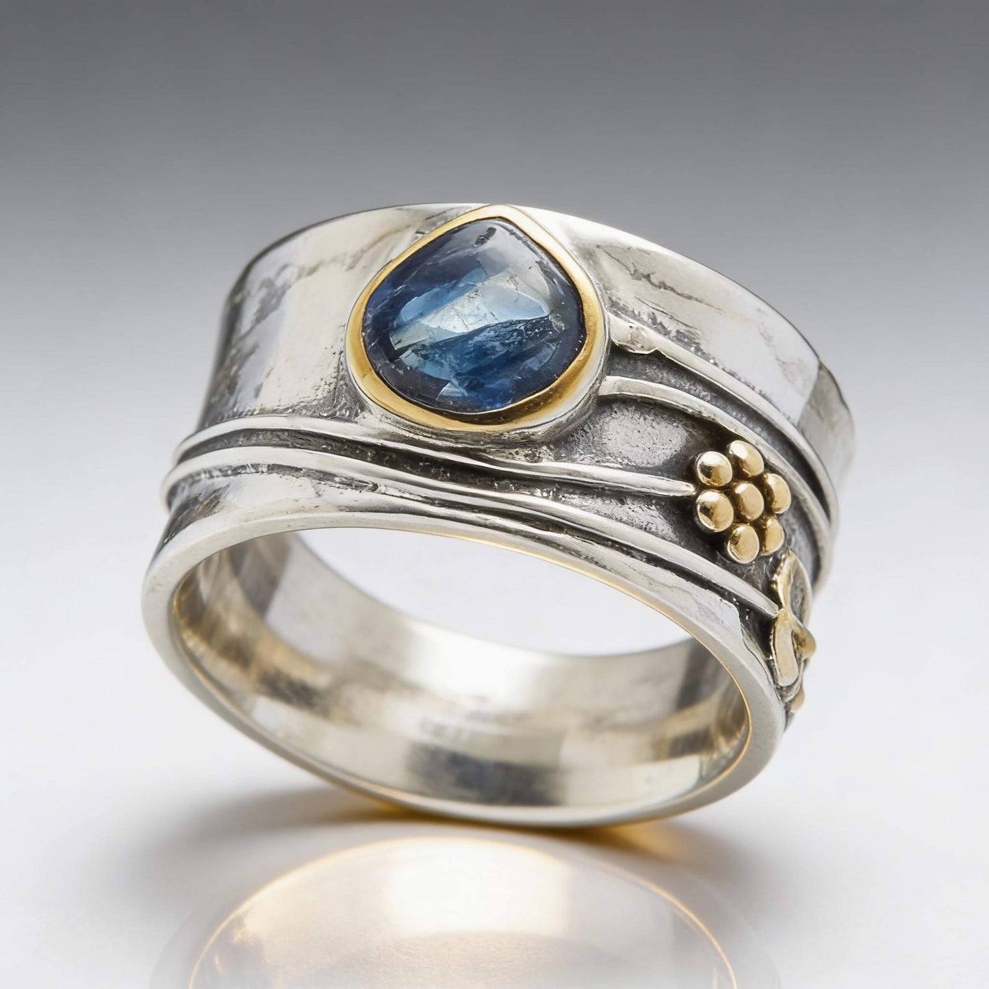 Boho-Meditationsring mit Edelstein