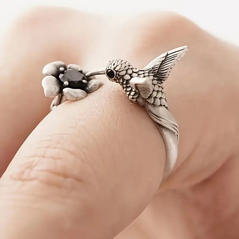 Kolibri- und Blumenring