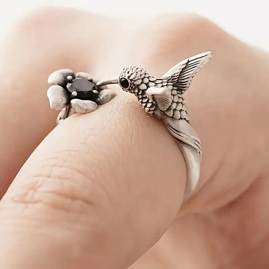 Kolibri- und Blumenring