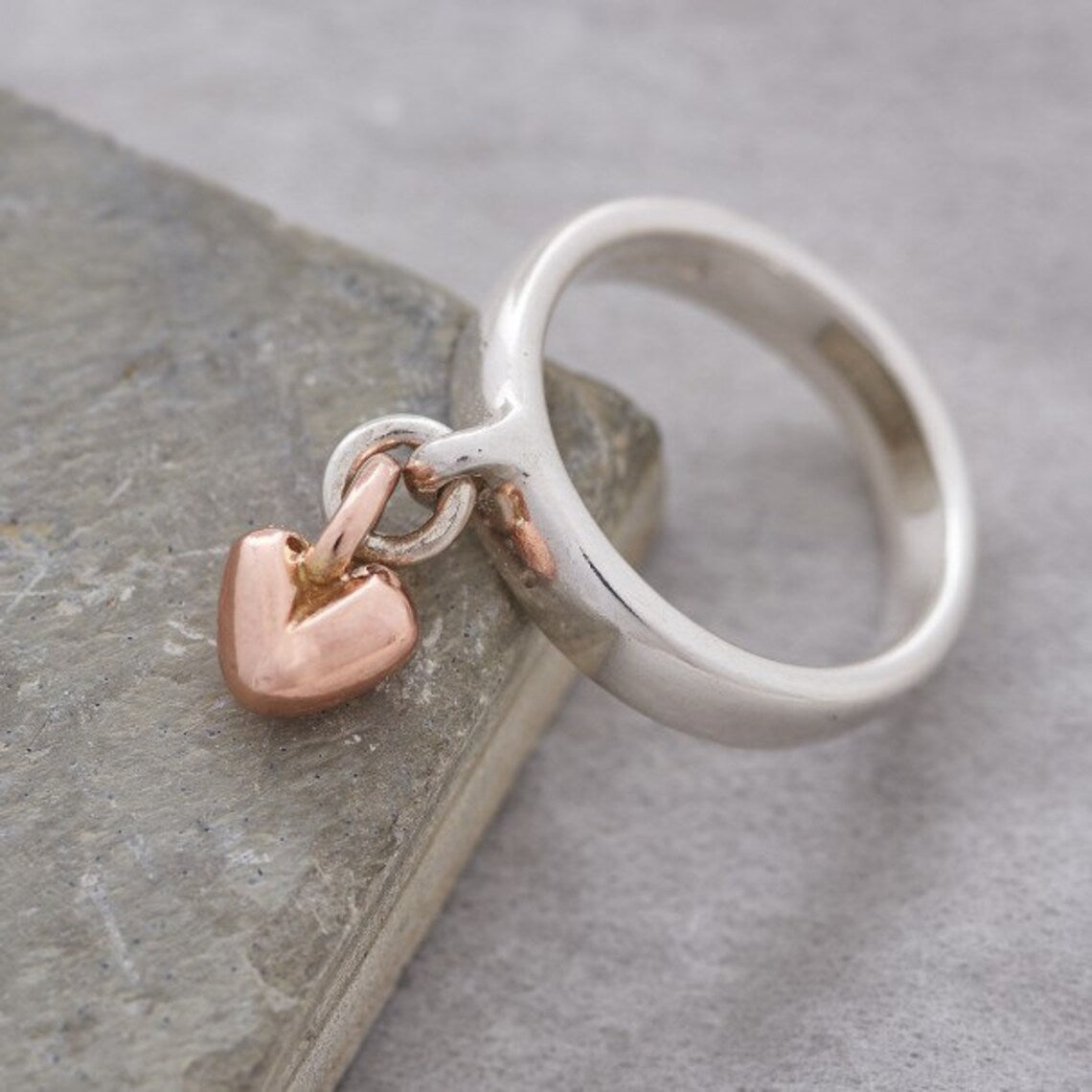 Vintage Ring mit Herzanhänger