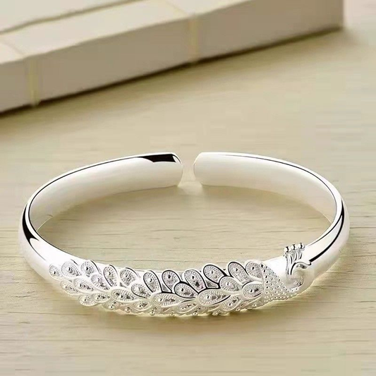 Elegantes Armband mit filigranem Pfauenfeder-Design verstellbar