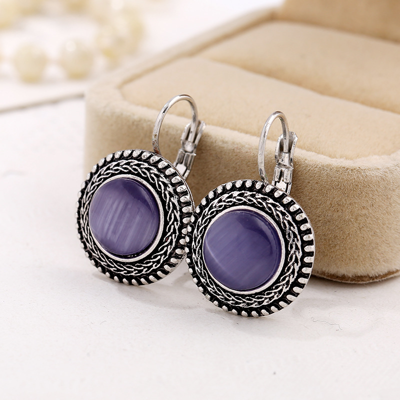 Boho Ohrringe mit Katzenauge-Steinen im Vintage-Stil