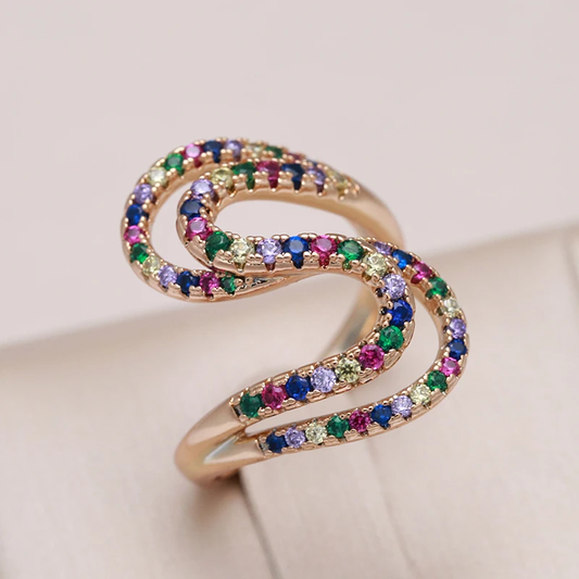 Eleganter Ring mit buntem Zirkonia