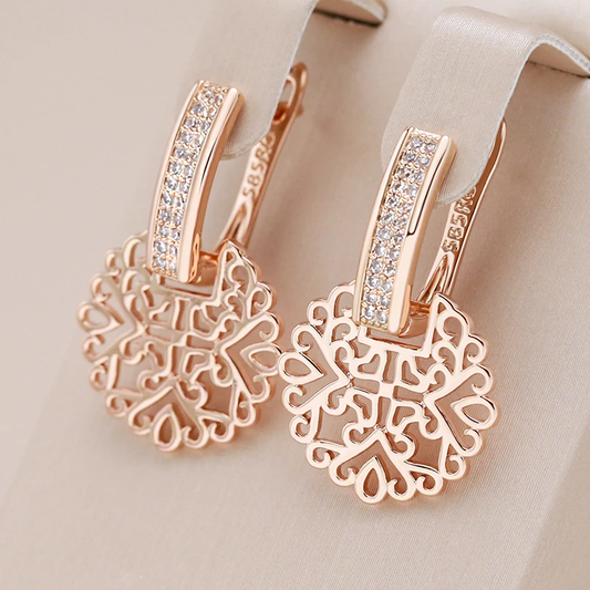 Elegante Ohrhänger mit Zirkonia und filigranem Mandala-Design