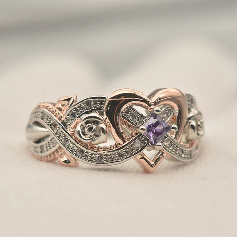 Edelstahlring mit Herz- und Unendlichkeitsdesign