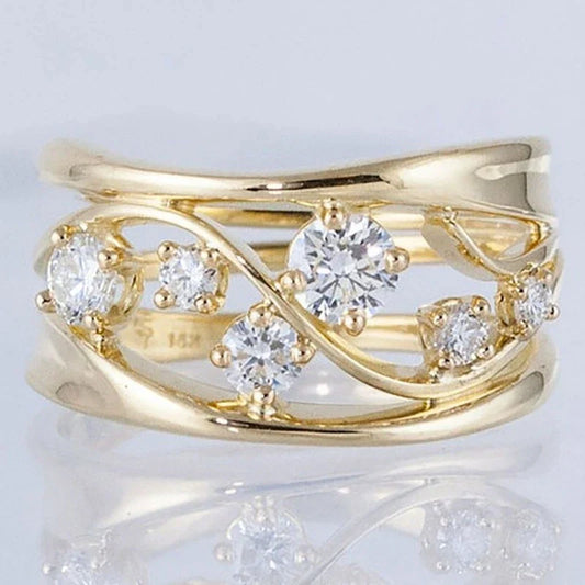 Vergoldeter Ring mit Zirkonia