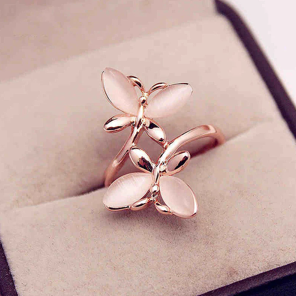 Schmetterlingsring aus Roségold