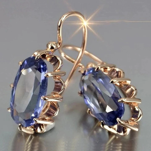 Vintage blaue Zirkon-Ohrringe
