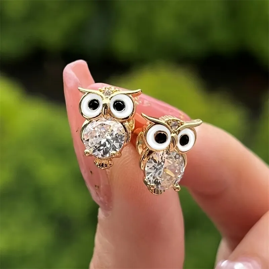Funkelnde Kristall Eulen Ohrstecker für Frauen und Mädchen