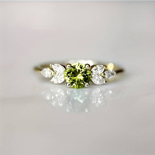 Vintage-Ring mit Zirkonia im Olivton