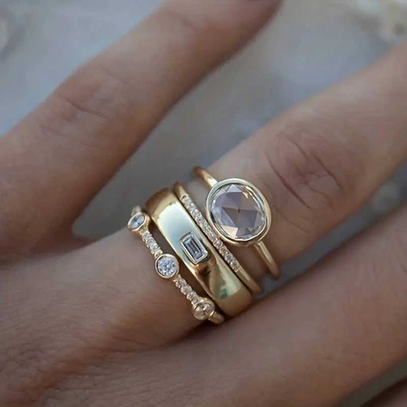 Set aus Vintage-Ringen mit Zirkonia