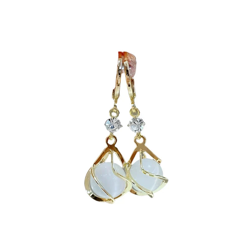 Elegante Tropfen Ohrringe mit Zirkonia und Cabochons