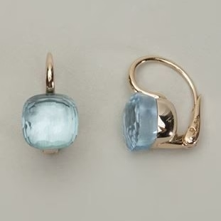 Vintage Ohrringe mit hellblauem Zirkonia und elegantem Bügelverschluss