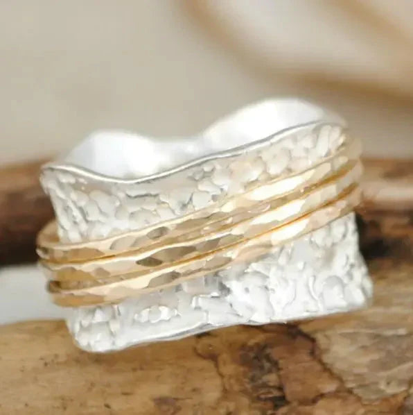 Vintage Spinnerring aus Edelstahl