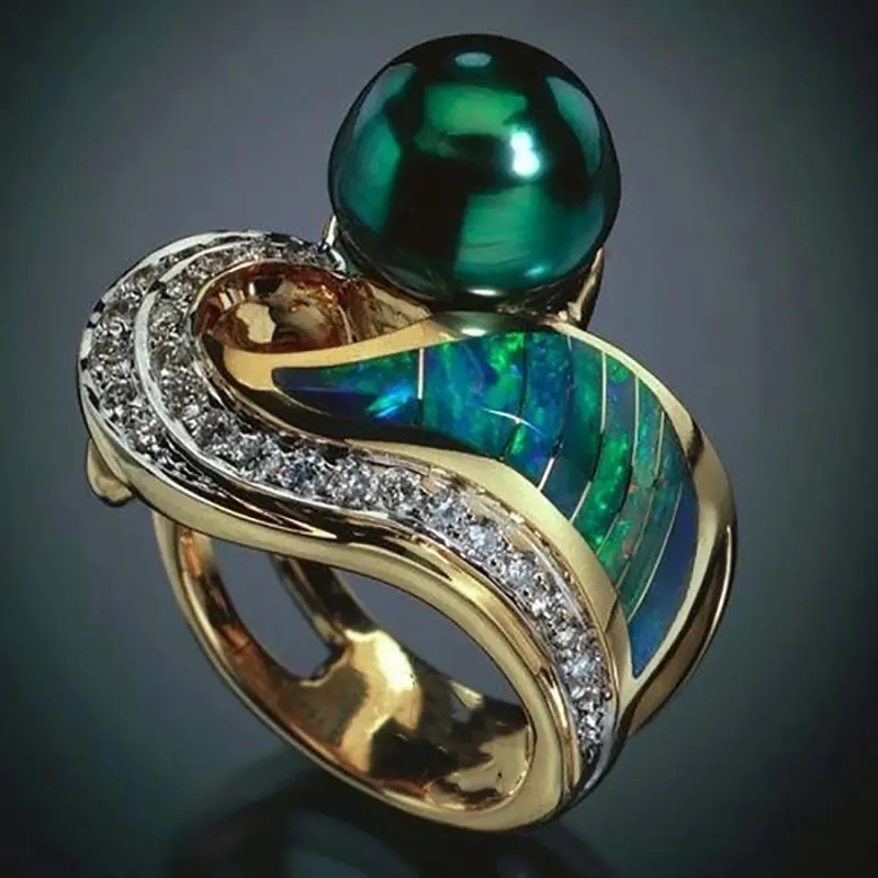 Vintage-Ring mit Perlennest