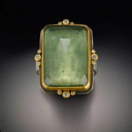 Vintage-Ring mit Zirkon und Einlage