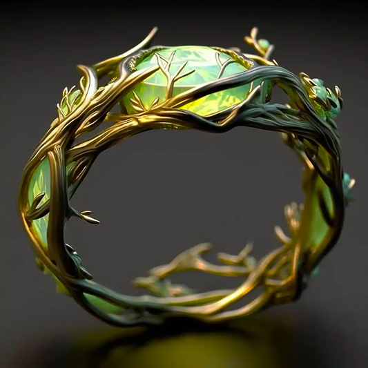 Vintage-Ring mit grünem Glas