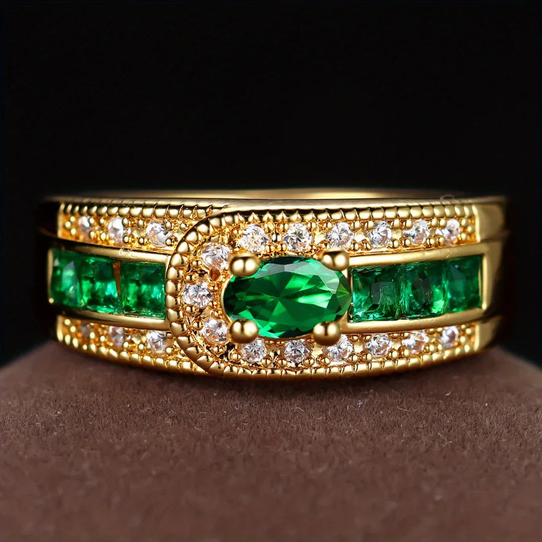 Eleganter Ring mit grünem Zirkonia