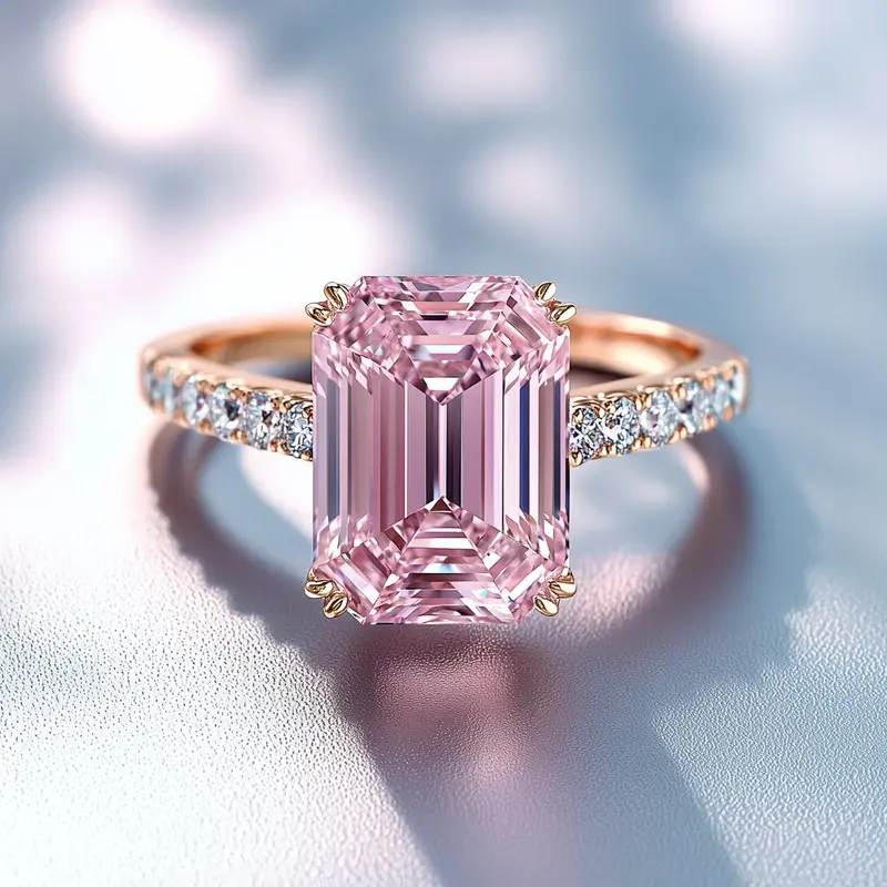 Ring mit verträumtem rosa Kristall