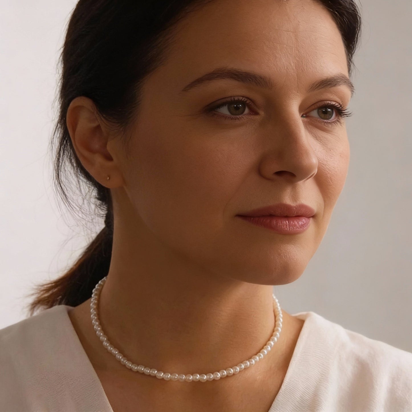 Elegante Perlenkette für Damen, klassischer Choker-Stil