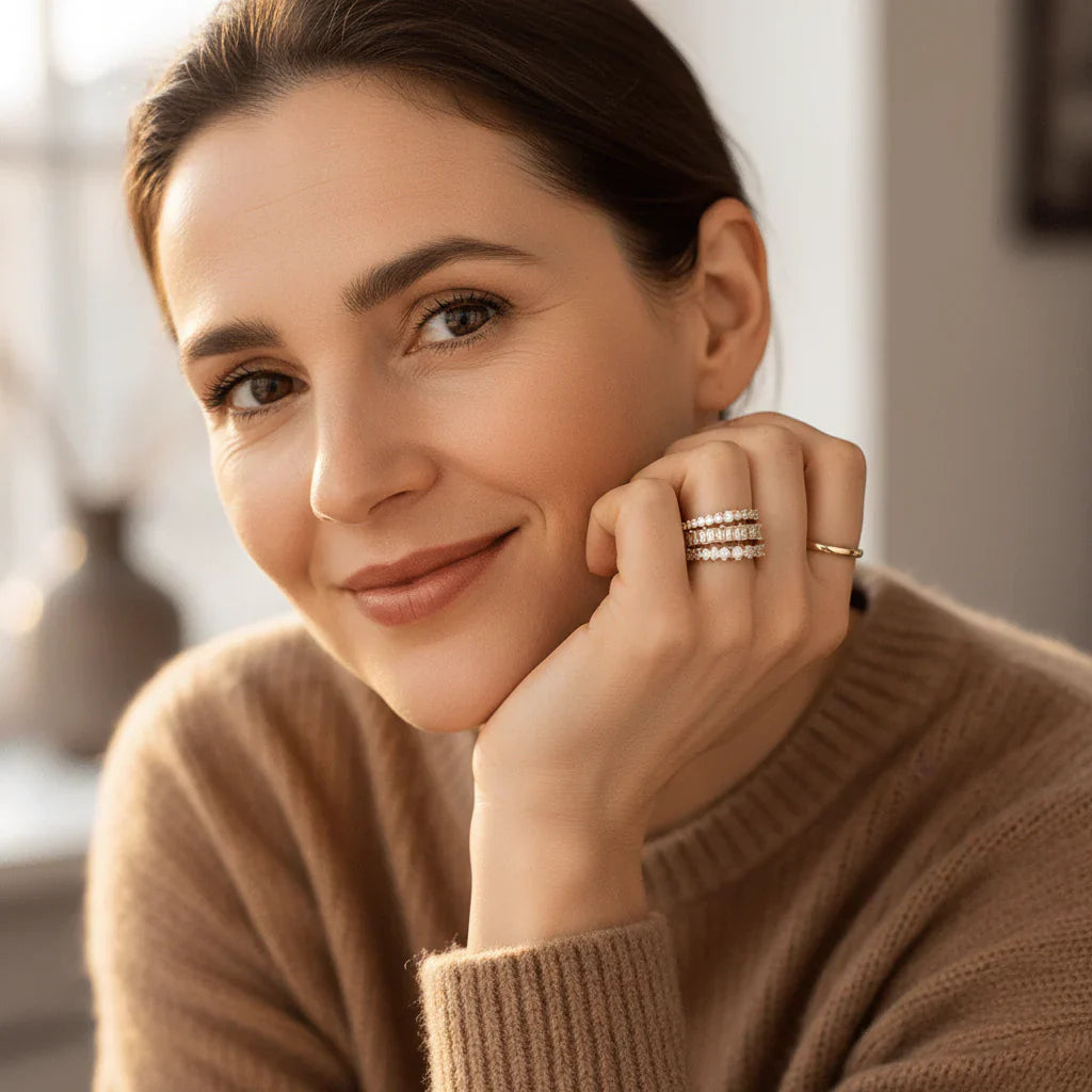 Stapelbares Ringset mit Zirkonia – Eleganz, die glänzt
