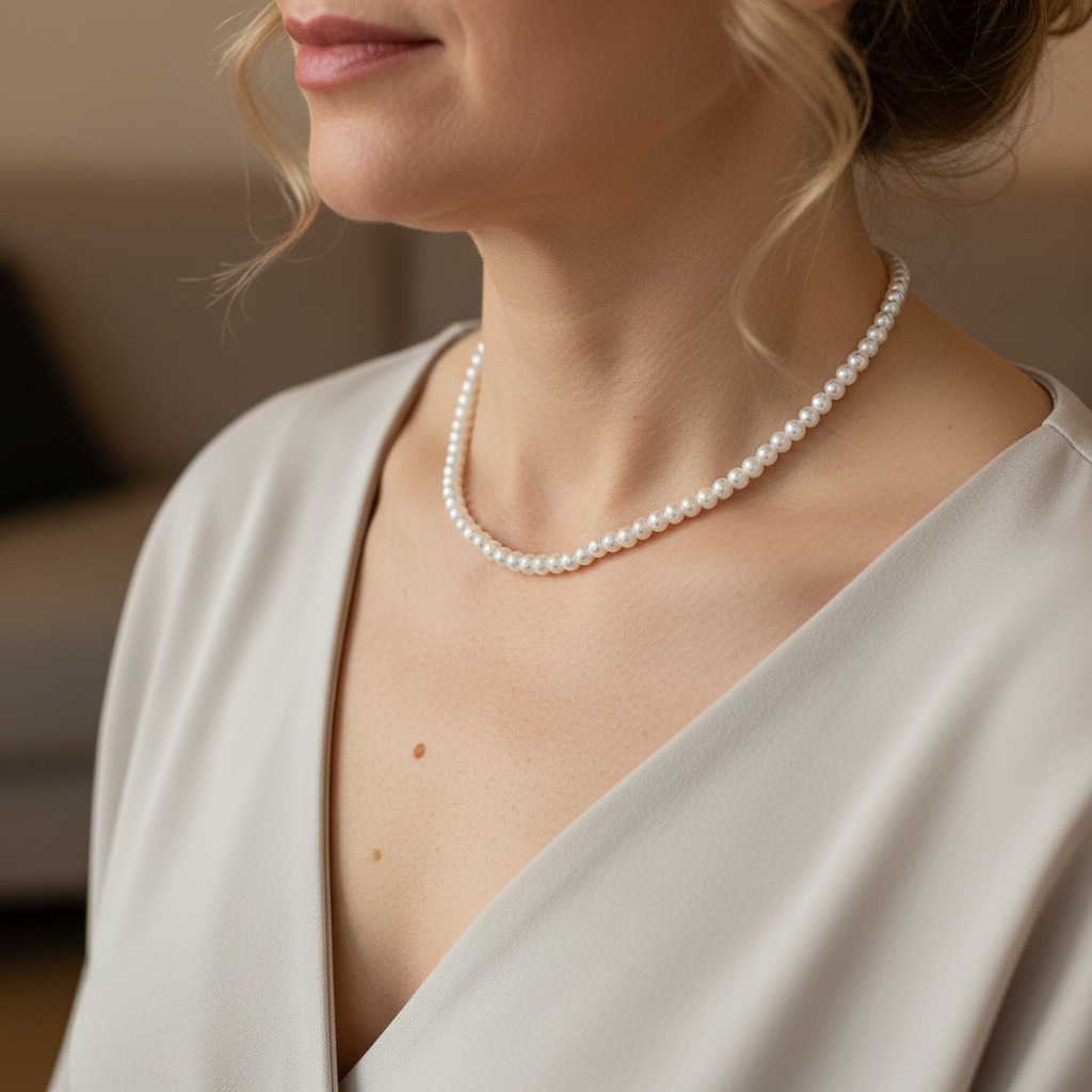 Elegante Perlenkette für klassische Looks und moderne Outfits