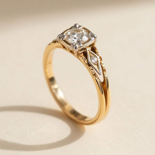 Eleganter Solitärring mit Zirkonia