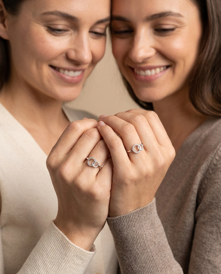 Maike Schwestern-Verbindungsring - Two Sisters Lifestyle Portrait