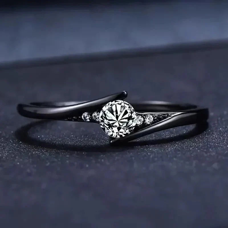 Edelstahlring mit zentralem Zirkonia