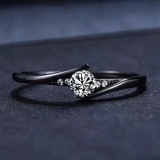 Edelstahlring mit zentralem Zirkonia