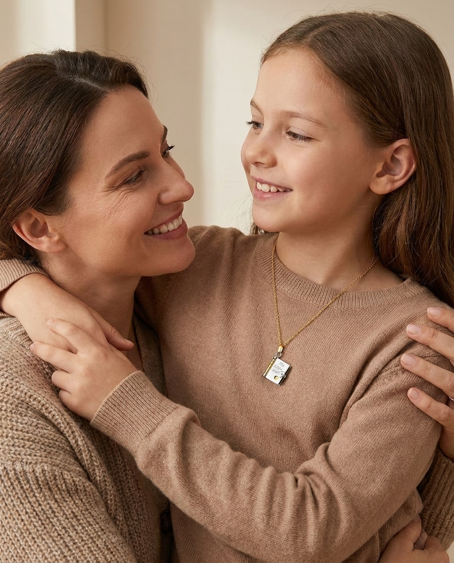 My Little Star Necklace - Mother and Daughter Lifestyle Portrait