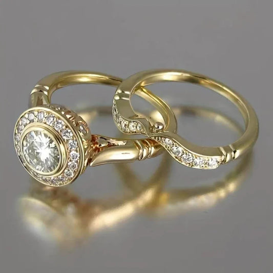 Set Vintage-Ringe aus Gold mit Diamanten