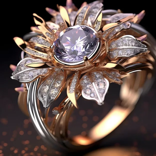 Vintage-Ring mit Zirkonia in Hera-Form