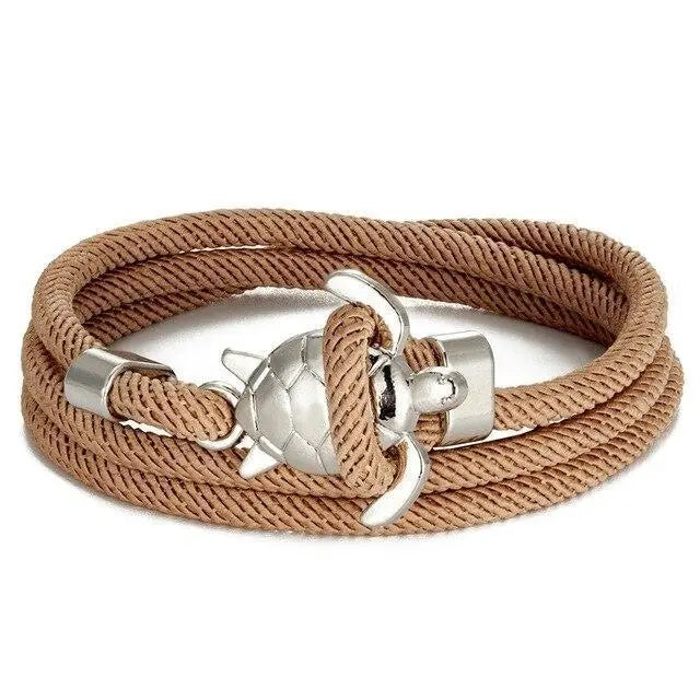 Maritimes Schildkröten Armband aus Kordel für Sie & Ihn