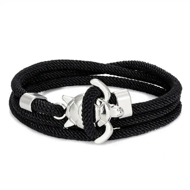 Maritimes Schildkröten Armband aus Kordel für Sie & Ihn