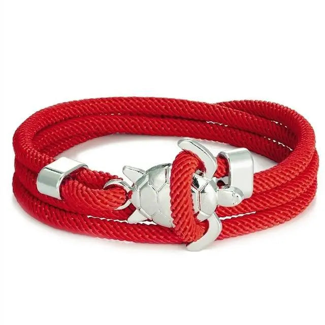 Maritimes Schildkröten Armband aus Kordel für Sie & Ihn