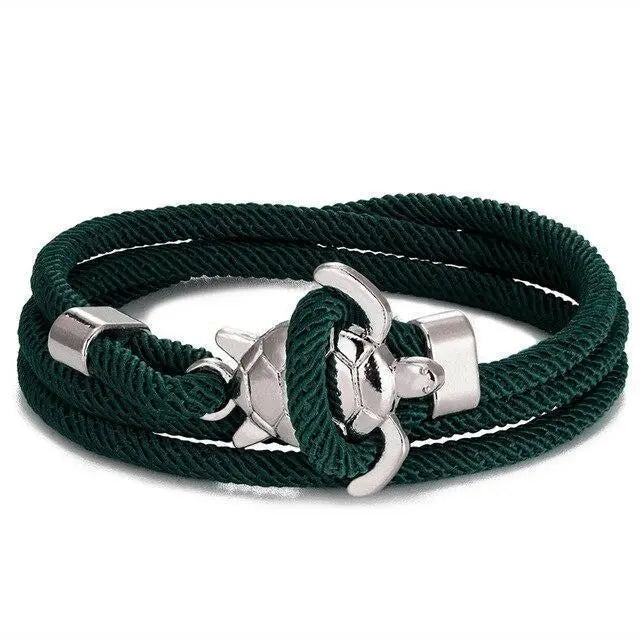 Maritimes Schildkröten Armband aus Kordel für Sie & Ihn