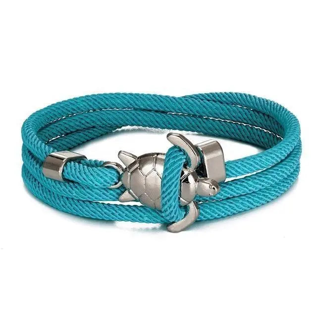 Maritimes Schildkröten Armband aus Kordel für Sie & Ihn