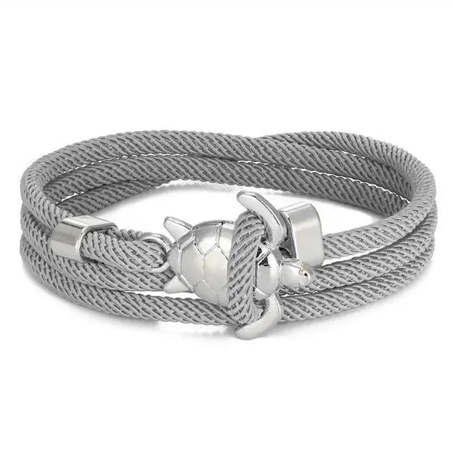 Maritimes Schildkröten Armband aus Kordel für Sie & Ihn