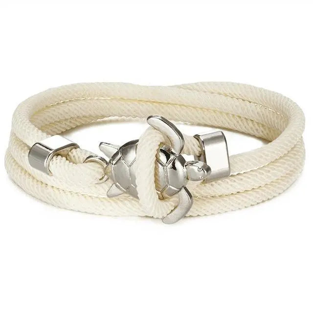 Maritimes Schildkröten Armband aus Kordel für Sie & Ihn