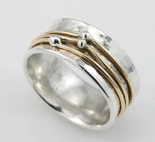 Vintage-Ring aus Gold und Silber
